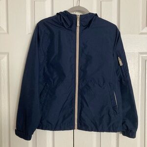 Eddie Bauer | Navy windbreaker hooded jacket.